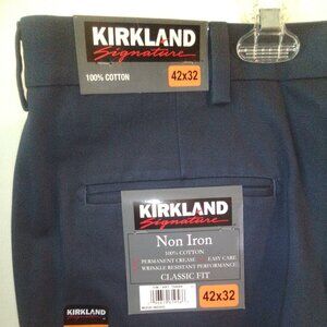 Men's's Navy Blue 100 % Cotton Non Iron Classic Fit Pant